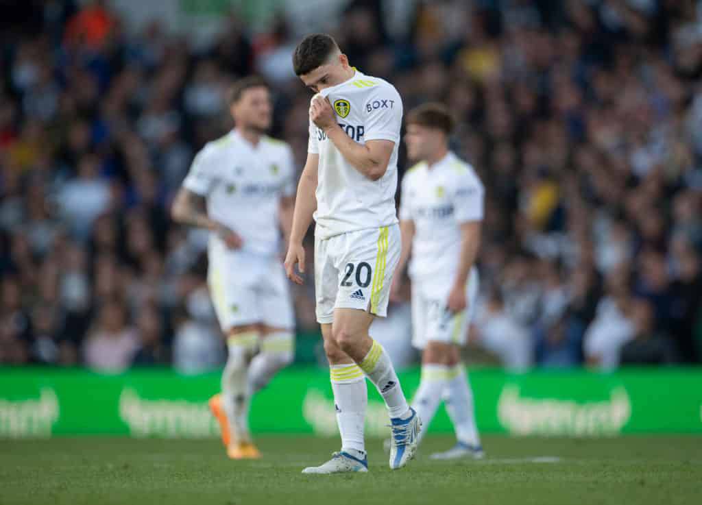 Dan James was sent off in Leeds' defeat to Chelsea