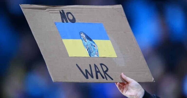 Pictures: Premier League clubs & fans show support for Ukraine during weekend’s action