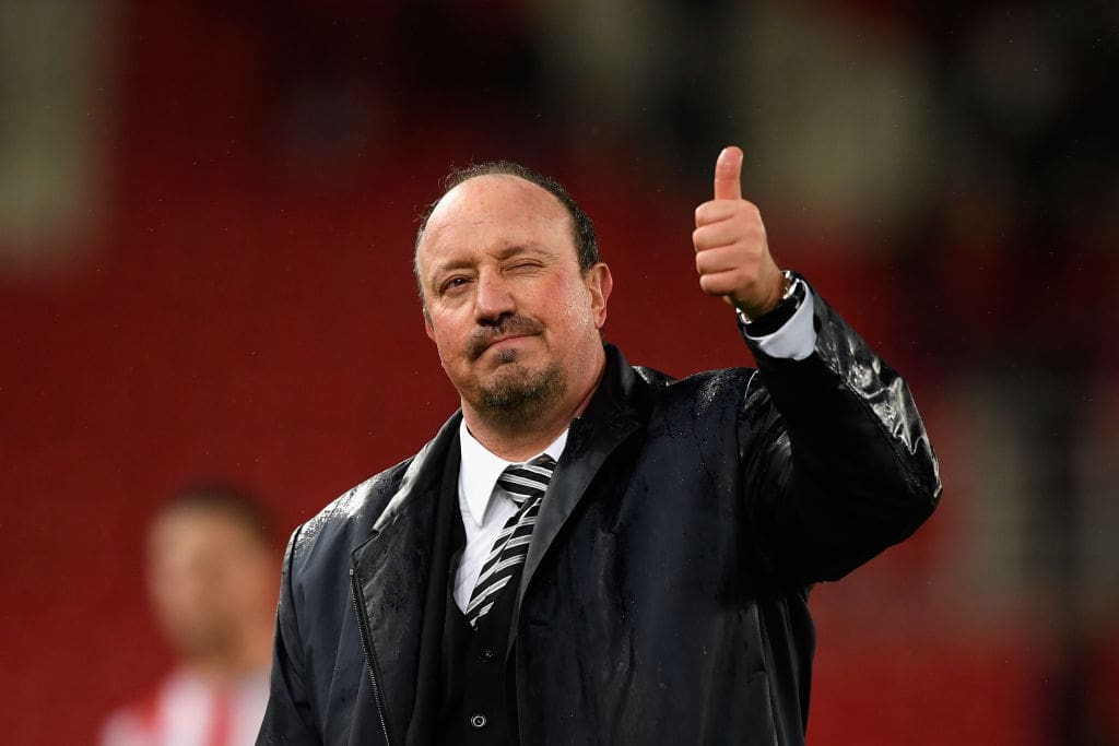 Rafa Benitez celebrates Newcastle win over Stoke