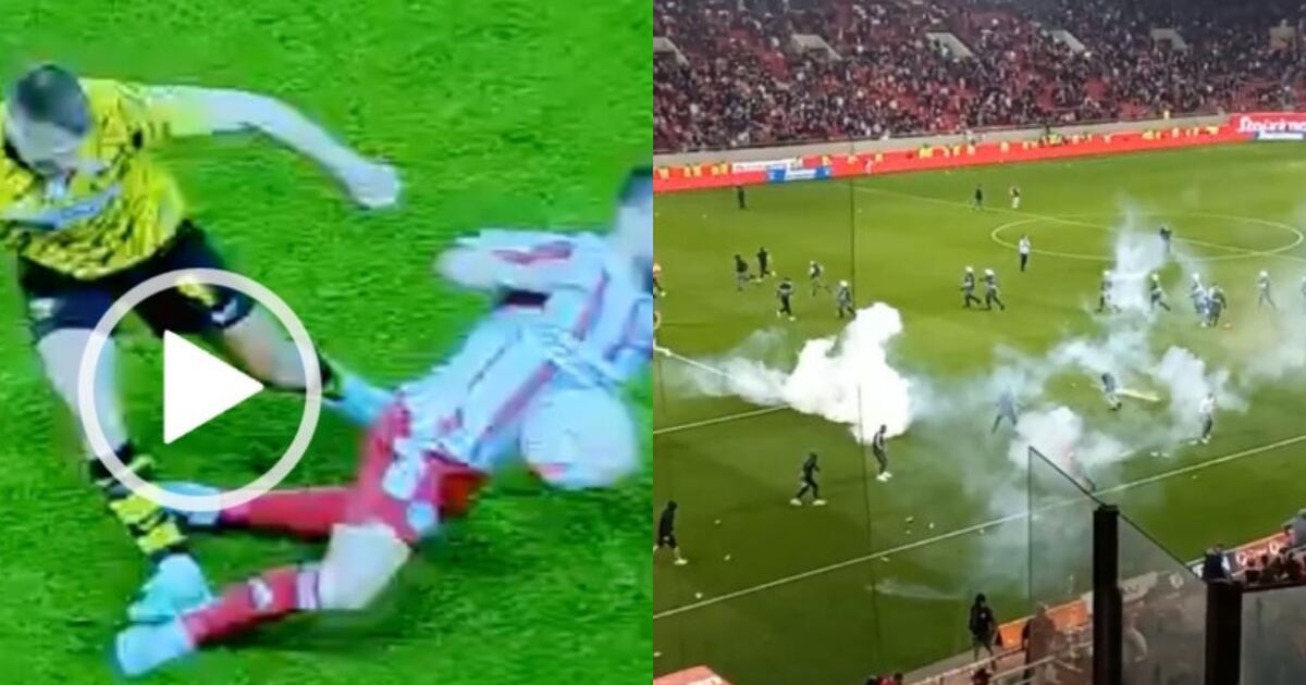 Riot police forced to use tear gas to break up warring fans following referee farce in Greek Super League