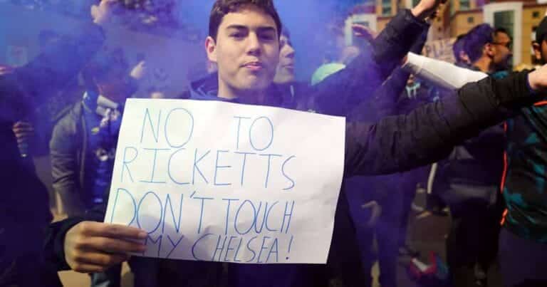 Video: Chelsea fans protest potential Ricketts family ownership