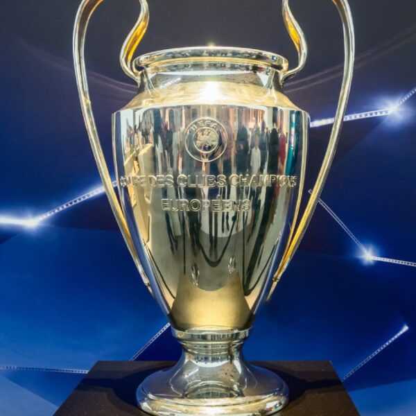 The Uefa Champions League football trophy