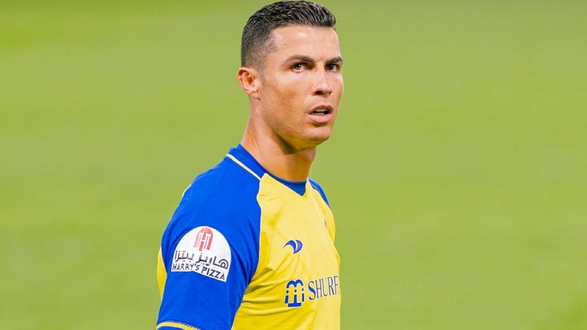 Cristiano Ronaldo playing football for Al Nassr