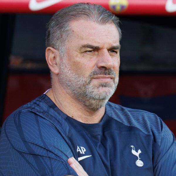 Tottenham manager Ange Postecoglou watching Spurs football