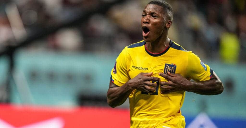 Chelsea midfielder Moises Caicedo playing for Ecuador