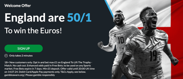 Euro 2024 Final Free Bets – BetVictor Offer 50/1 for England to Win the Euros