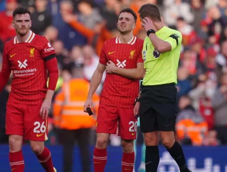 Arsenal v Liverpool: Jota ruled out, team news plus Slot on Gunners title chances