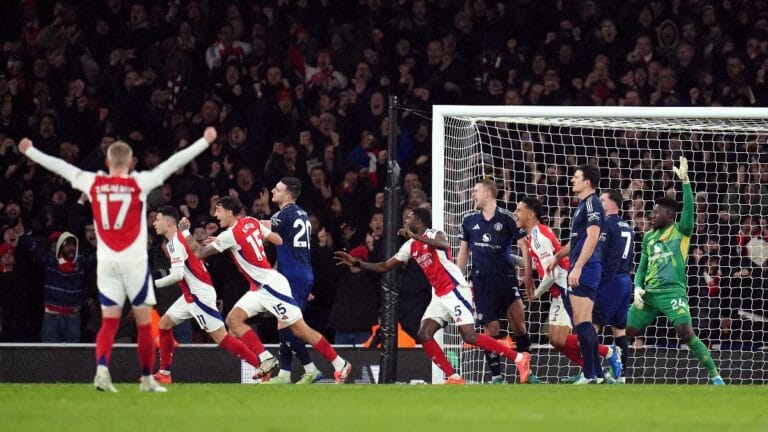 LIVE – Arsenal 2-0 Manchester United: Saliba doubles Gunners’ lead from another set-piece