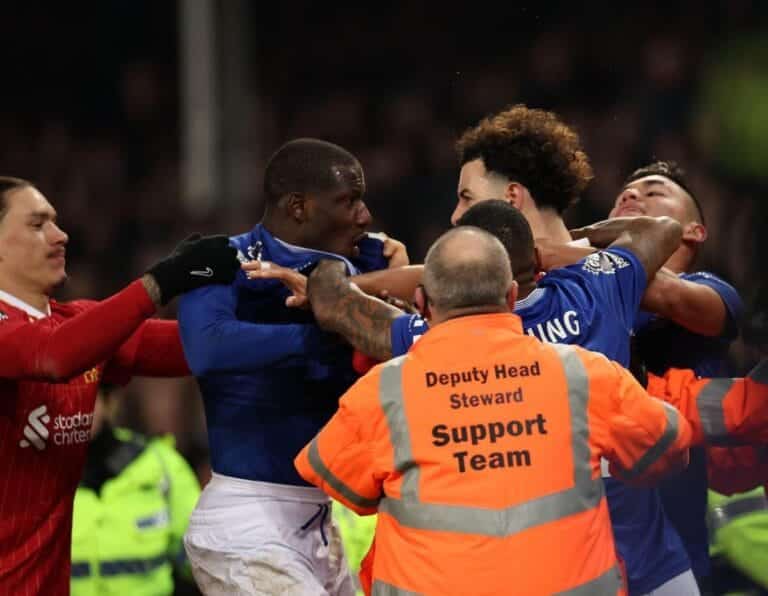 Slot, Hulshoff and both Everton and Liverpool charged after fiery Merseyside derby