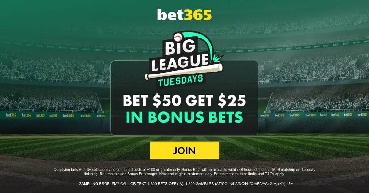 MLB Betting Promos, Get $25 in Bonus Bets with Big League Tuesday
