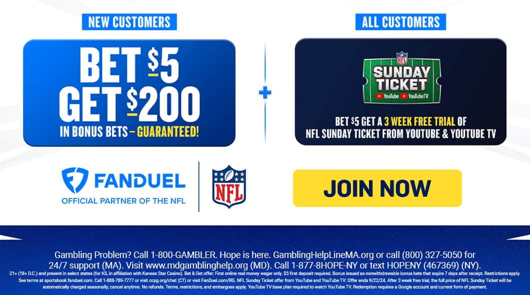 FanDuel Launch 3 Week FREE Access to NFL Sunday Ticket via YouTube
