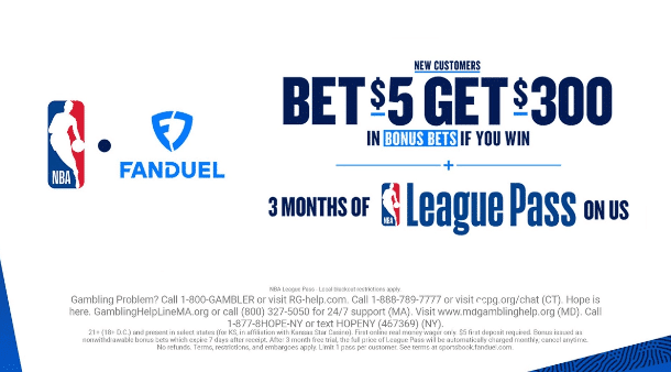 NBA League Pass Promo Code 2024: Get 3 Months FREE with FanDuel + $300 Bonus