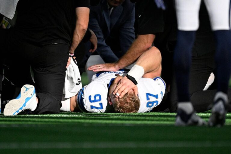 NFL round-up: Lions’ Hutchinson injured