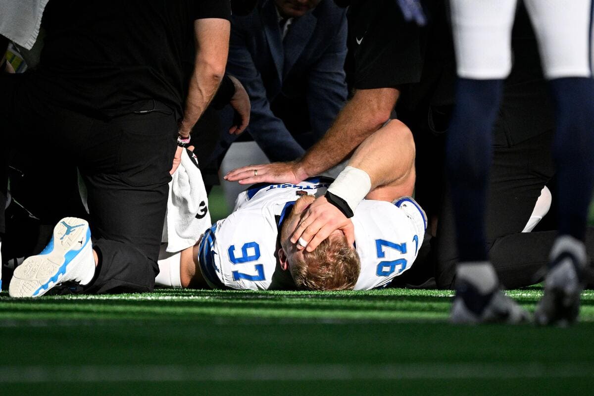 NFL round-up: Lions’ Hutchinson injured