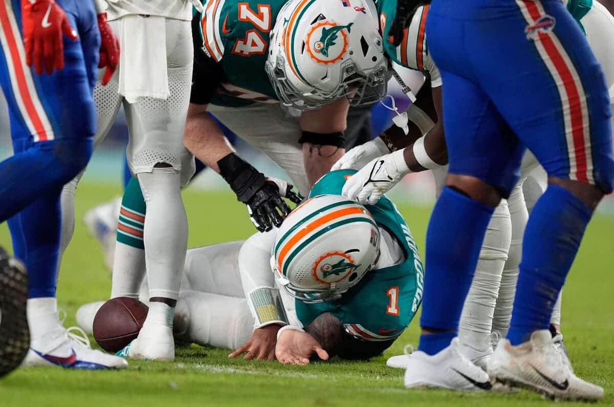 Tagovailoa blow as Buffalo inflict misery on Miami