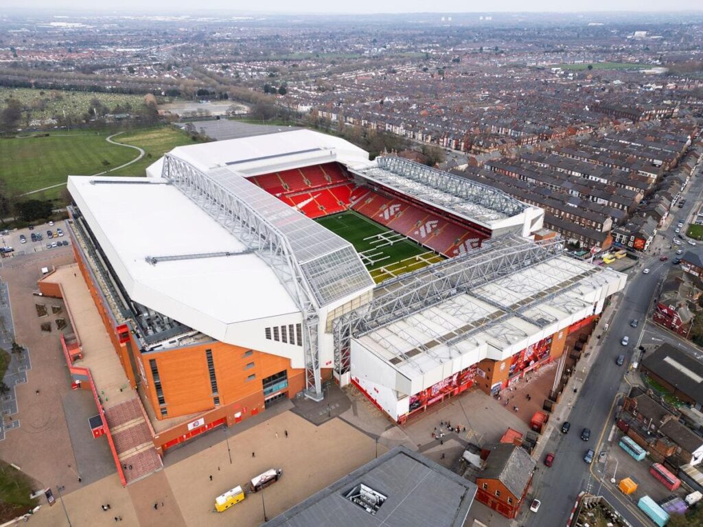 The Anfield stadium home of Liverpool Football Club