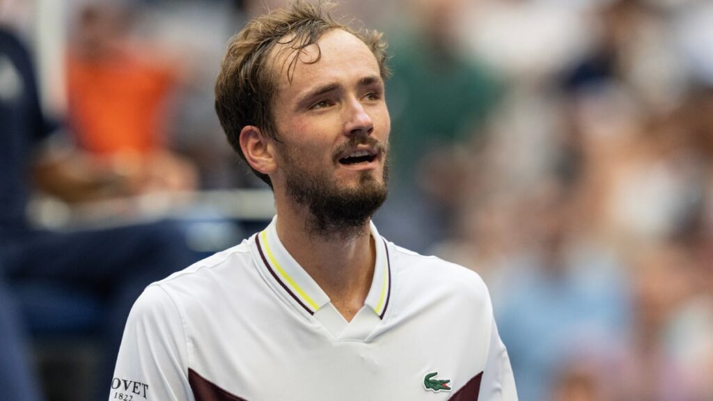 WATCH: Daniil Medvedev is defaulted in semi-final clash with Novak Djokovic after hitting ball into spectator’s face