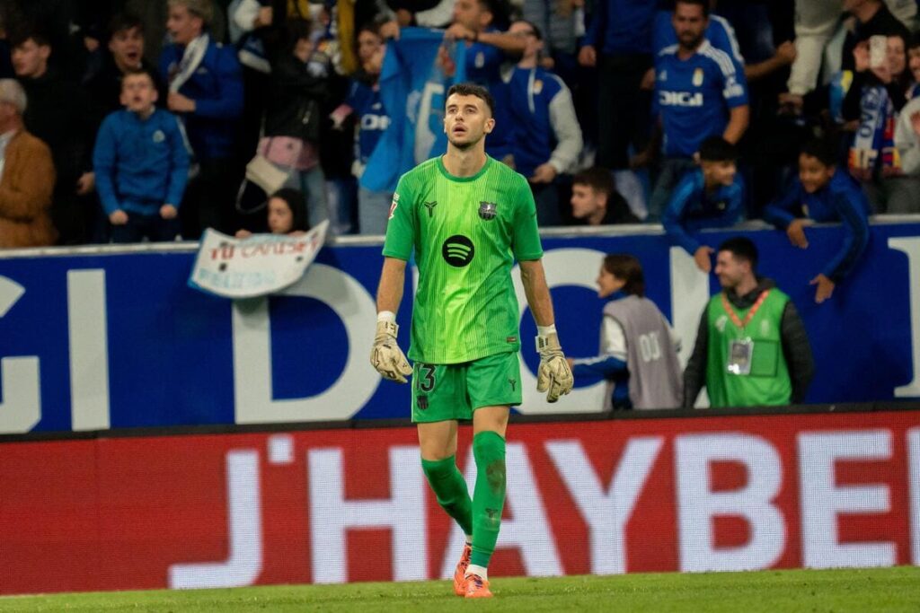 Barcelona goalkeeper Joan Garcia