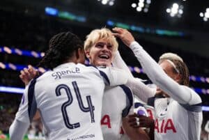 Spurs gifted opener in Champions League with own goal as Slavia Prague defender bizarrely powers header into own net