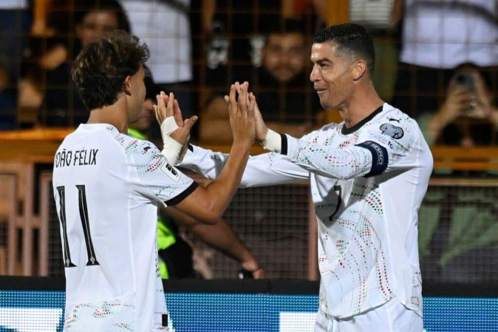 Joao Felix and Cristiano Ronaldo