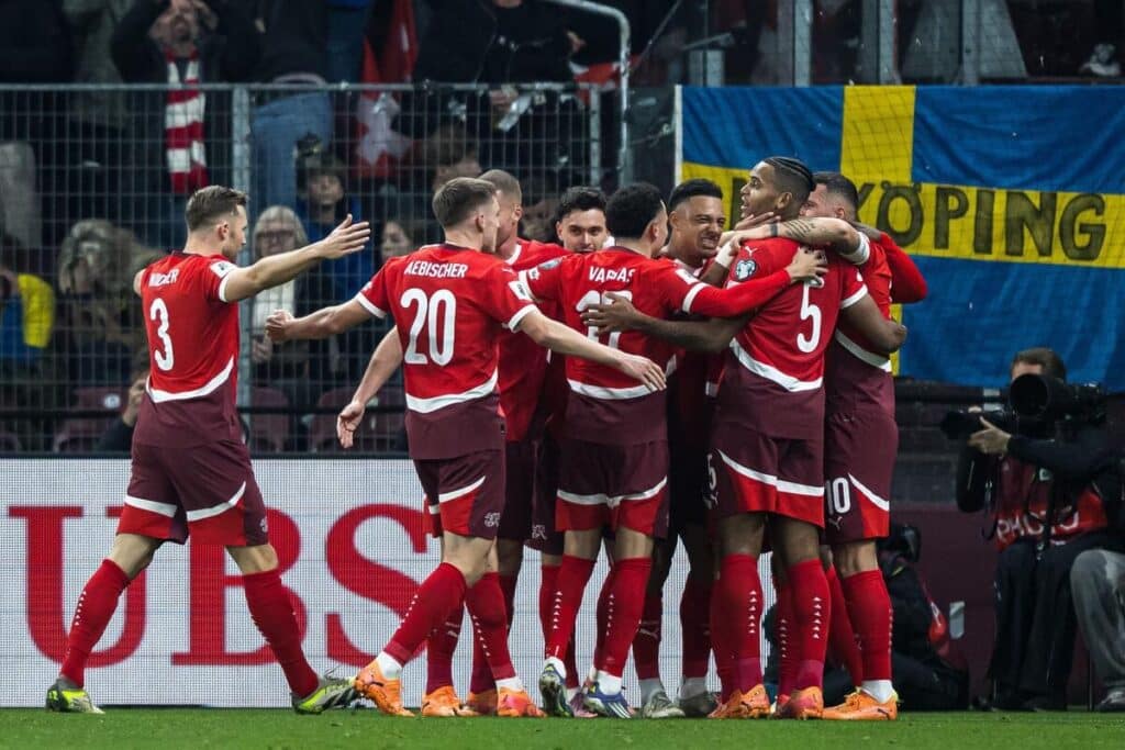 La Svizzera festeggia un gol