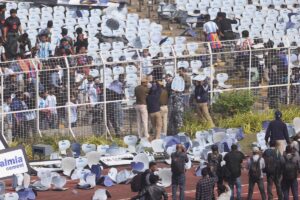 Lionel Messi’s GOAT Tour descends into chaos with angry fans hurling chairs onto the pitch in Kolkata
