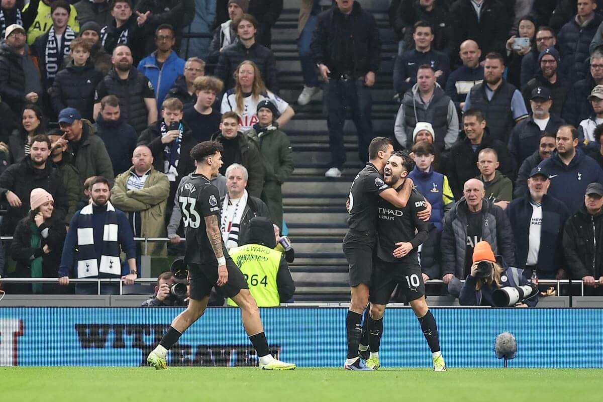 Watch: Rayan Cherki inflicts further Tottenham misery with early goal for Man City
