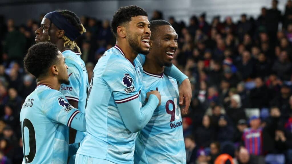 Burnley players celebrate dramatic turnaround at Crystal Palace