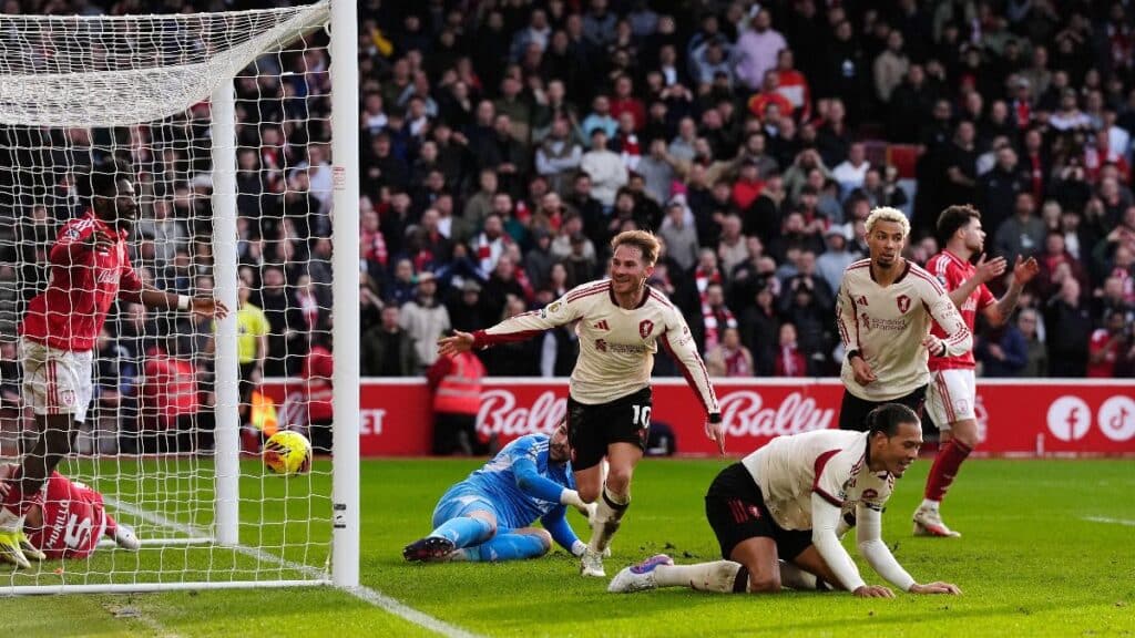 Alexis Mac Allister scores Liverpool's winner at Nottingham Forest