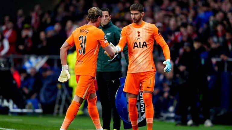 WATCH: Kinsky brutally subbed off 15 minutes into Champions League debut after two howlers as Spurs go 4-1 down vs Atletico early on