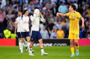 Tottenham 2-2 Brighton: Late leveller keeps hosts in the Premier League relegation zone