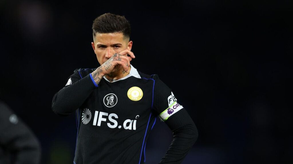 Chelsea midfielder Enzo Fernandez following the 3-0 defeat at Brighton