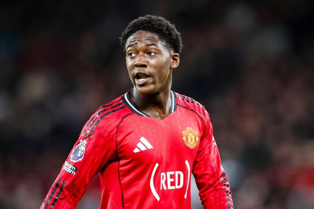 Manchester United midfielder Kobbie Mainoo.