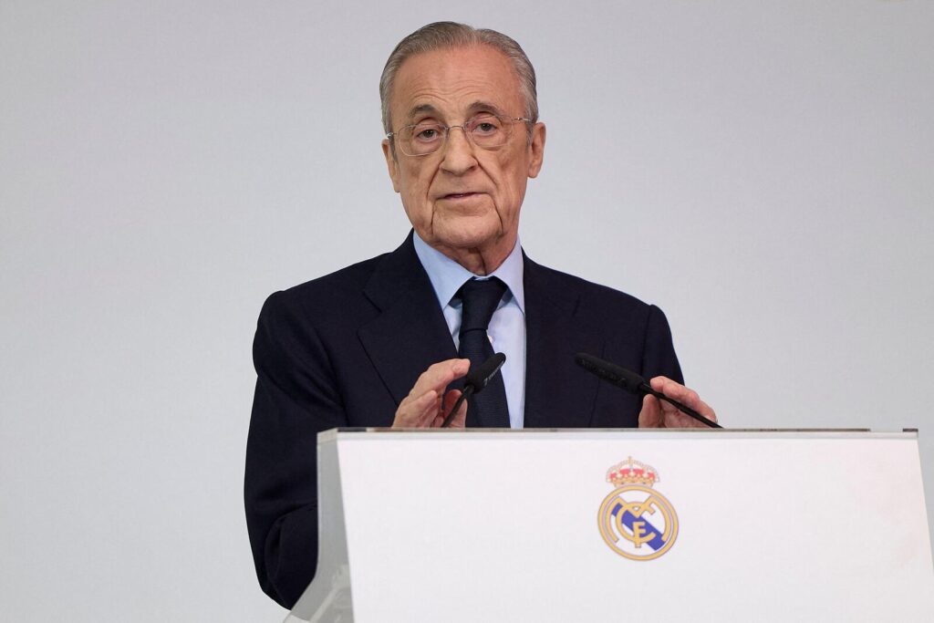 Real Madrid's president Florentino Perez