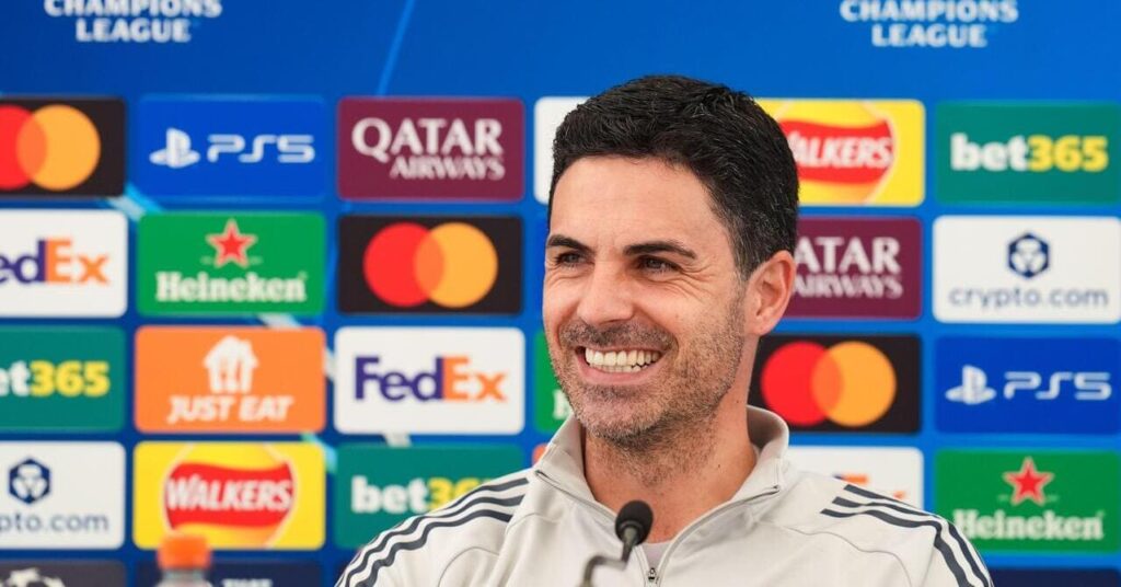 Arsenal manager Mikel Arteta addresses the media