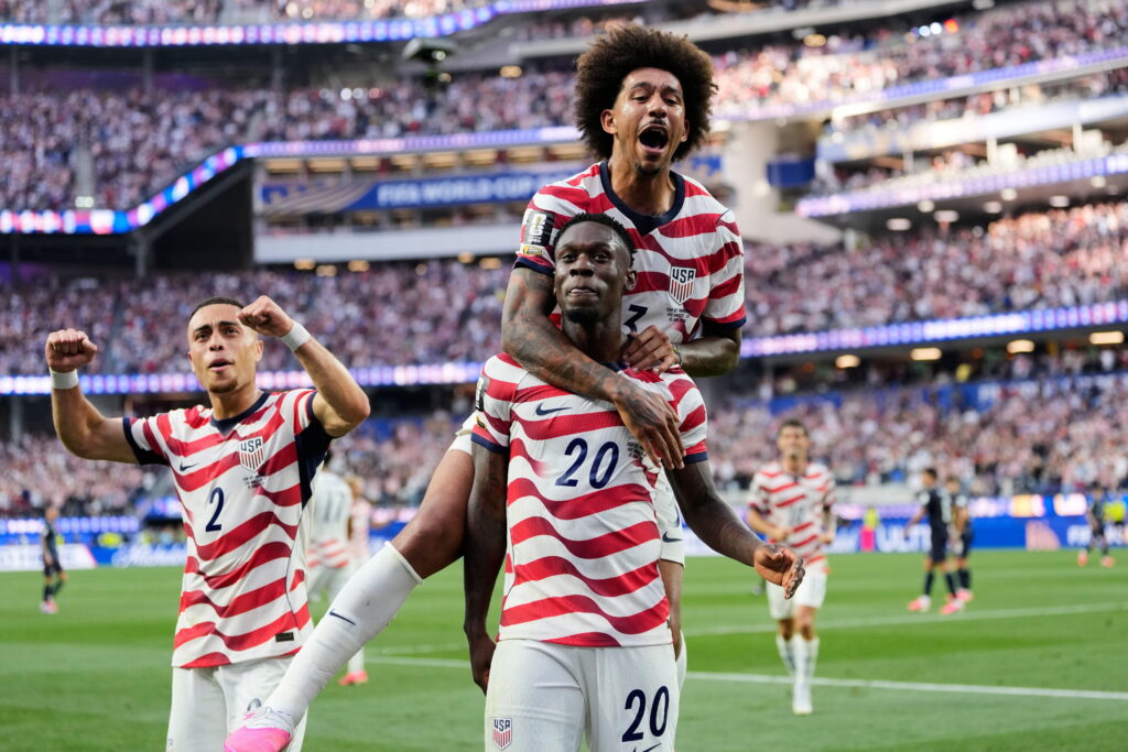Florin Balogun celebrates scoring for the USA at the World Cup 2026