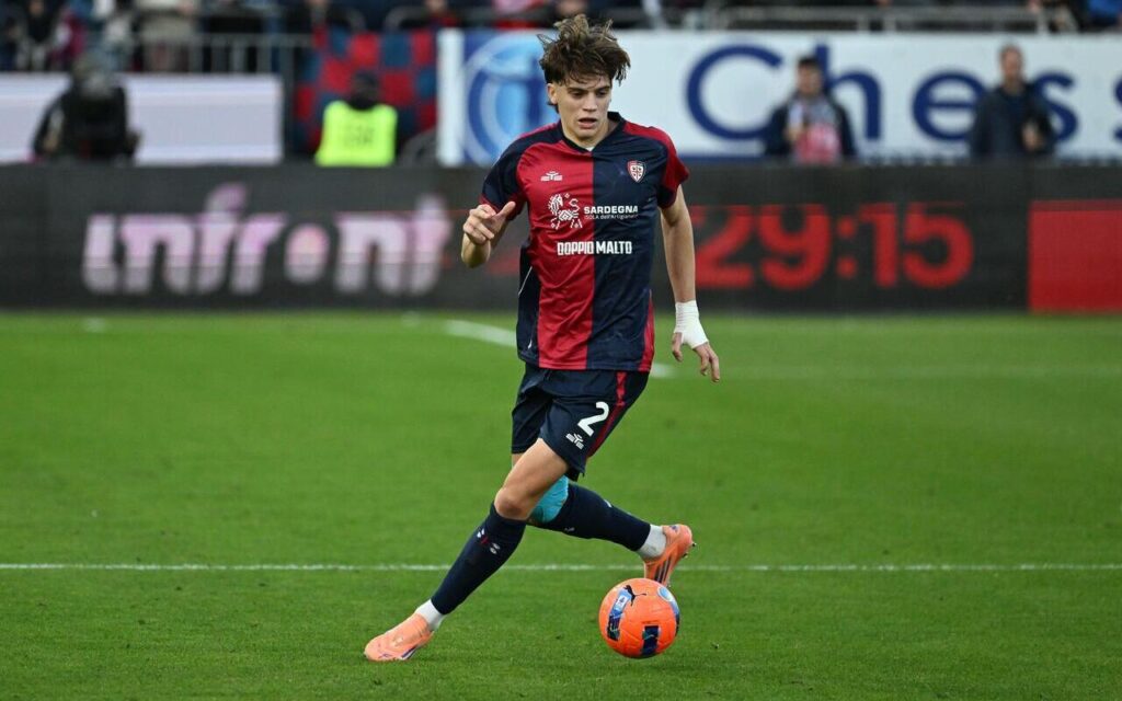 Chelsea defender Marco Palestra playing for Cagliari last season