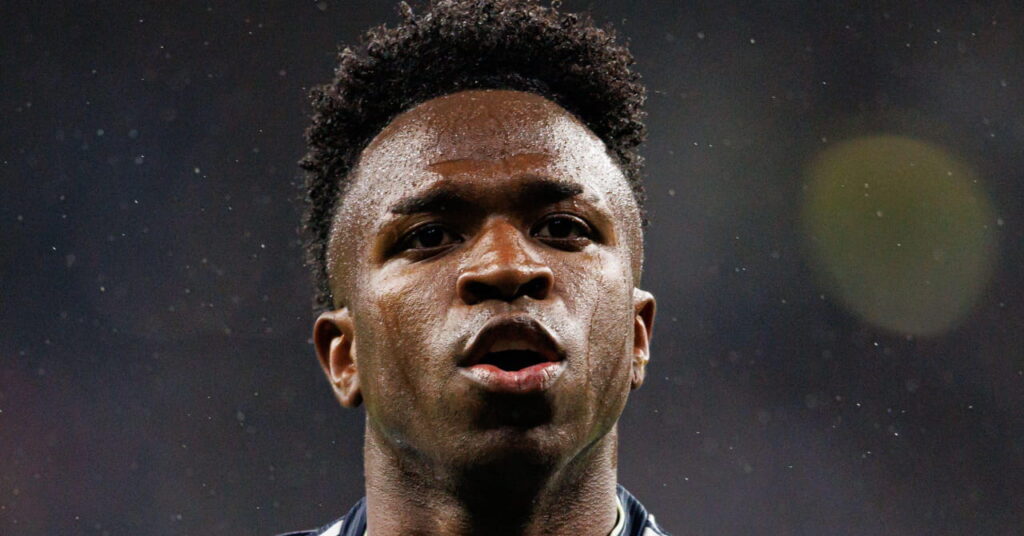 Brazil footballer Vinicius Junior playing for La Liga team Real Madrid Football Club