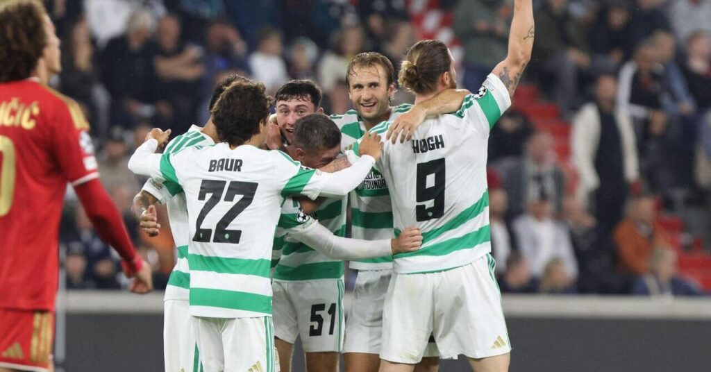 Celtic celebrate a goal in the Champions League