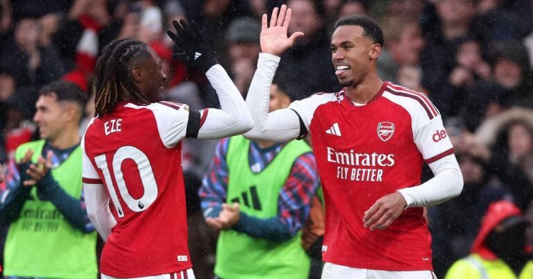 Arteta calms Gabriel fears after Arsenal move level at top with Everton win