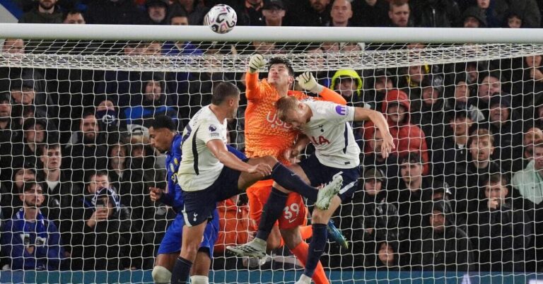 Chelsea 0-2 Tottenham: Palmer sent off as Spurs claim rare Stamford Bridge victory